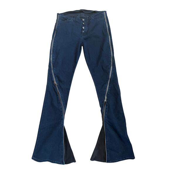 Hudson Lenny Zipper Flare Jeans Women's 30 Rocker Convertible Dark Was - Picture 1 of 12